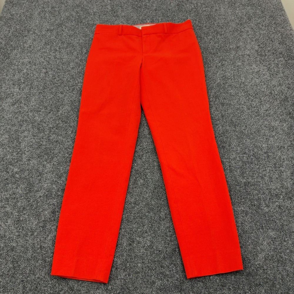 Banana Republic Pants Womens 6 Orange Viscose Cotton Sloan Fit Ankle Slit Office